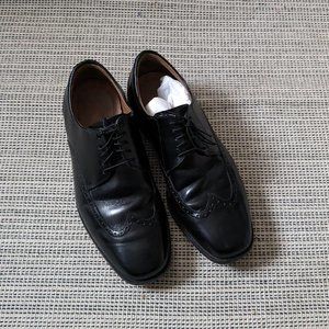 Men's Florsheim Dress Shoes Wingtip Oxford Black Leather Size 10.5